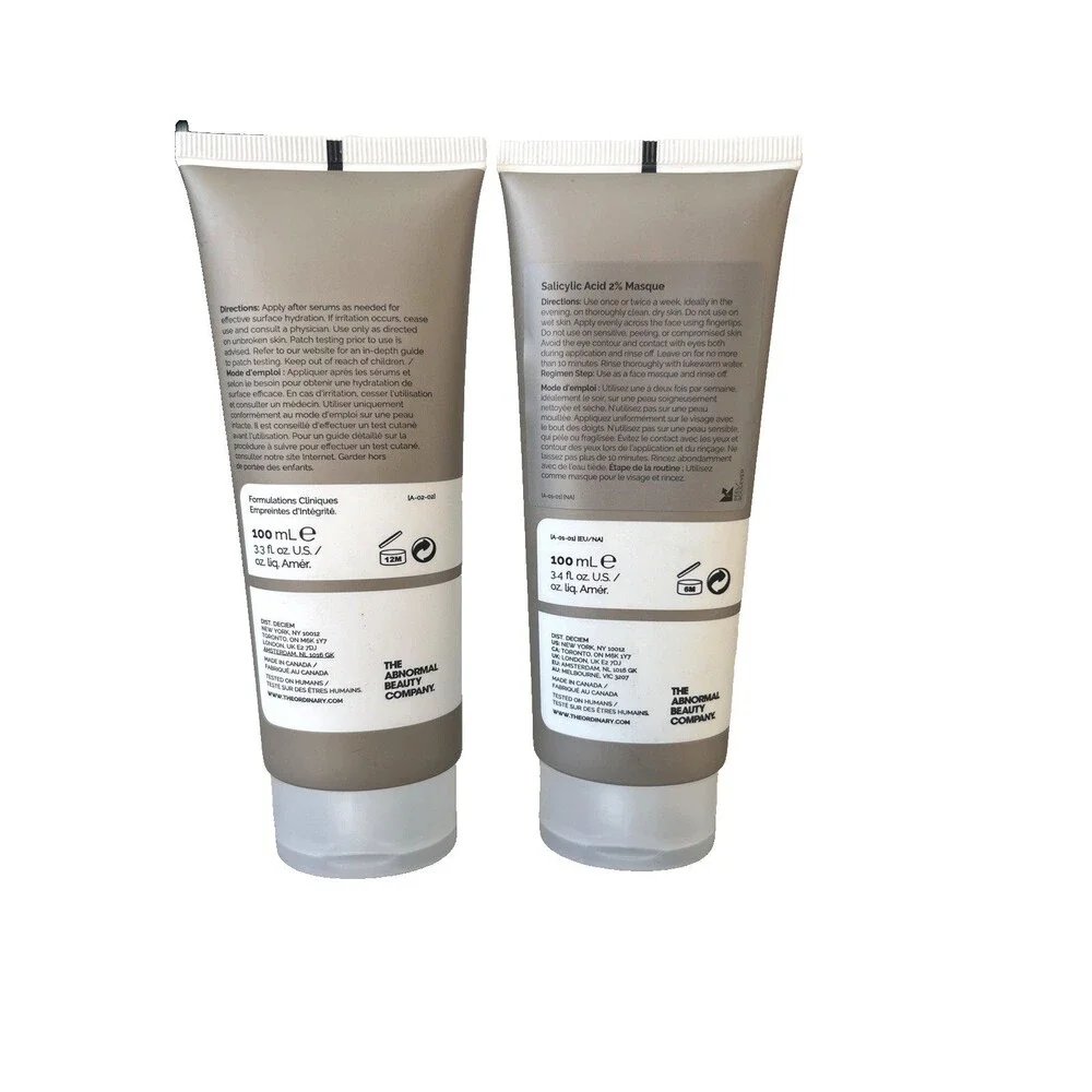 The Ordinary LOT of 2 Salicylic Acid 2% Masque + Natural Moisturizer Full Size